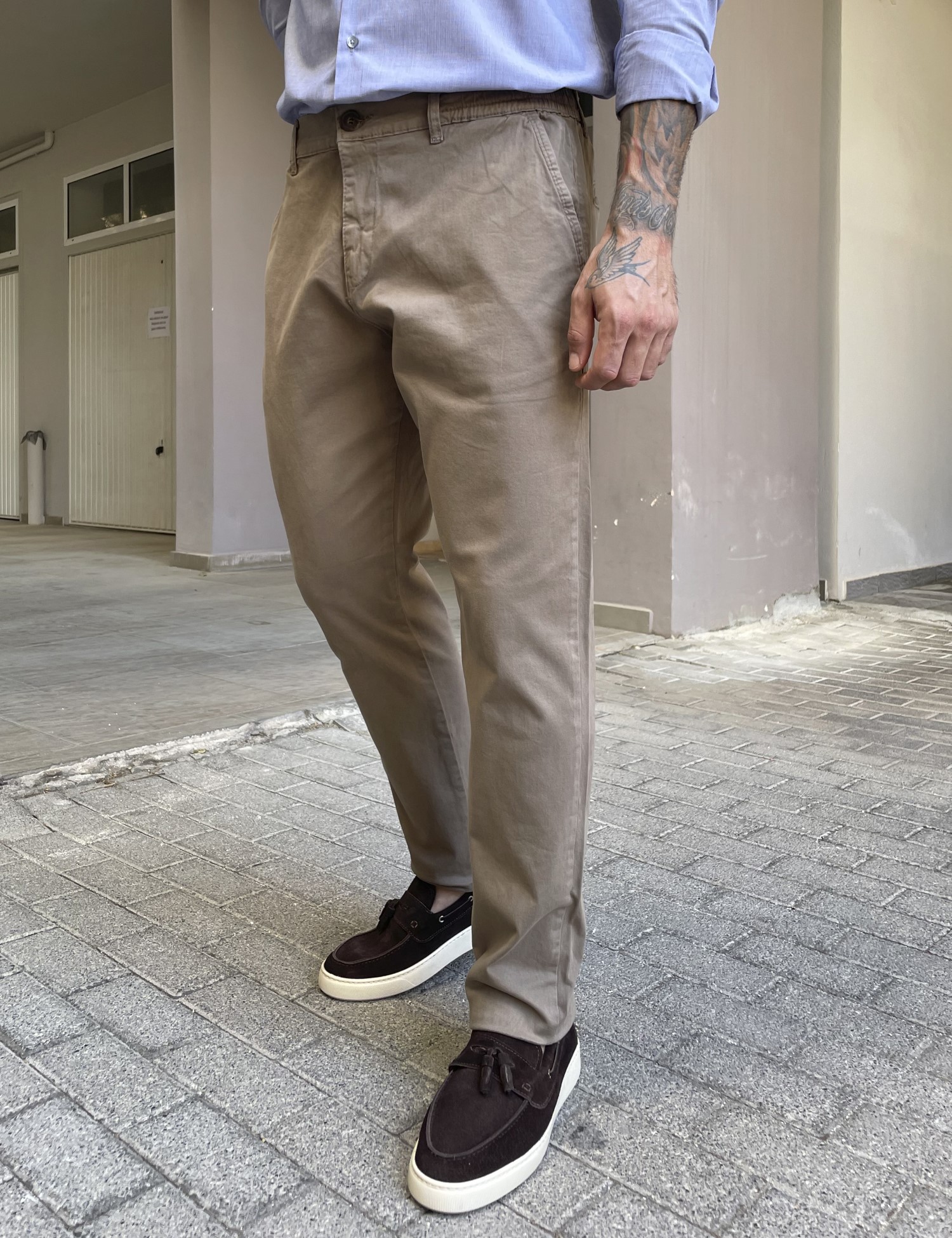 Αντρικό πούρο υφασμάτινο παντελόνι με λάστιχο στην μέση BO1748P φωτογραφία